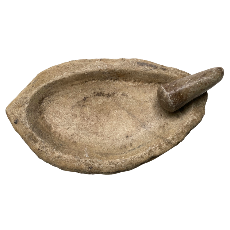 Old Indian marble mortar and pestle #8