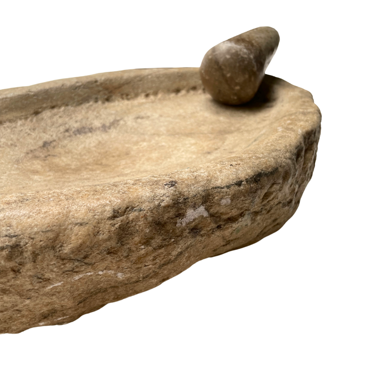 Old Indian marble mortar and pestle #8