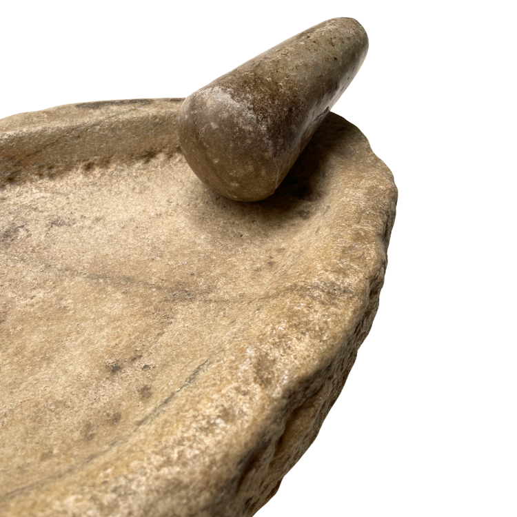 Old Indian marble mortar and pestle #8