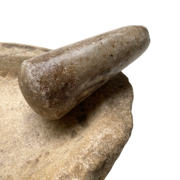 Old Indian marble mortar and pestle #8