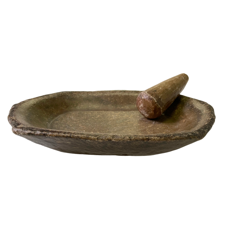 Old Indian marble mortar and pestle #11