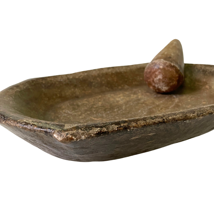 Old Indian marble mortar and pestle #11