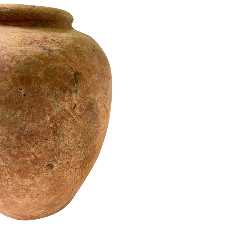 Oude Indonesische terracotta vaas #1 - rood/oker