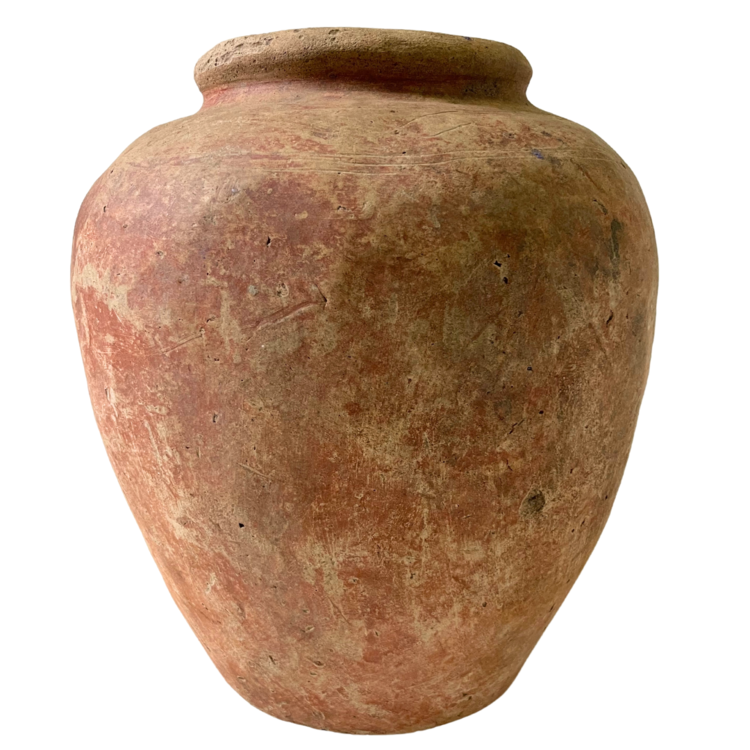 Oude Indonesische terracotta vaas #1 - rood/oker
