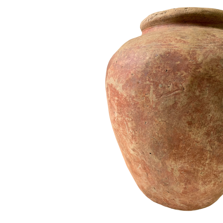 Oude Indonesische terracotta vaas #1 - rood/oker