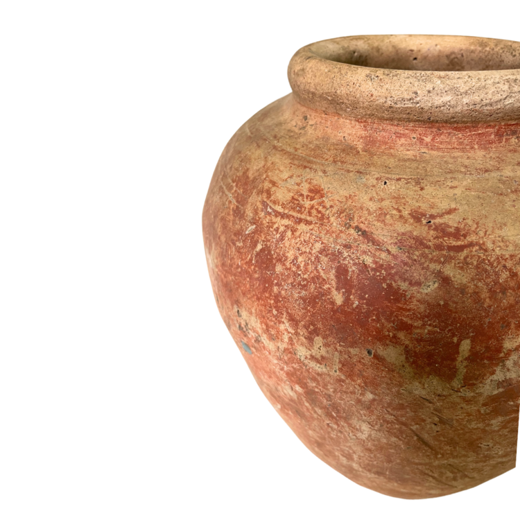 Oude Indonesische terracotta vaas #1 - rood/oker