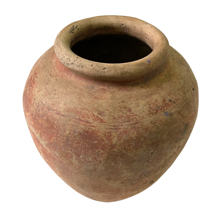 Oude Indonesische terracotta vaas #1 - rood/oker