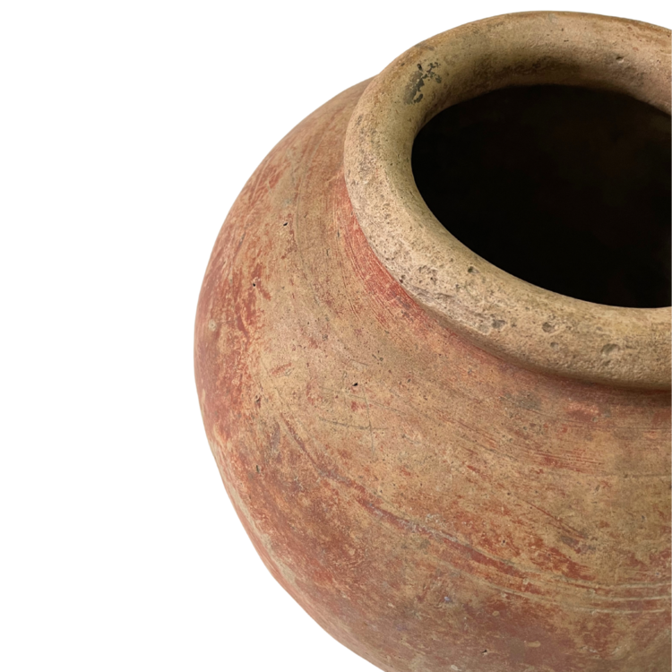 Oude Indonesische terracotta vaas #1 - rood/oker