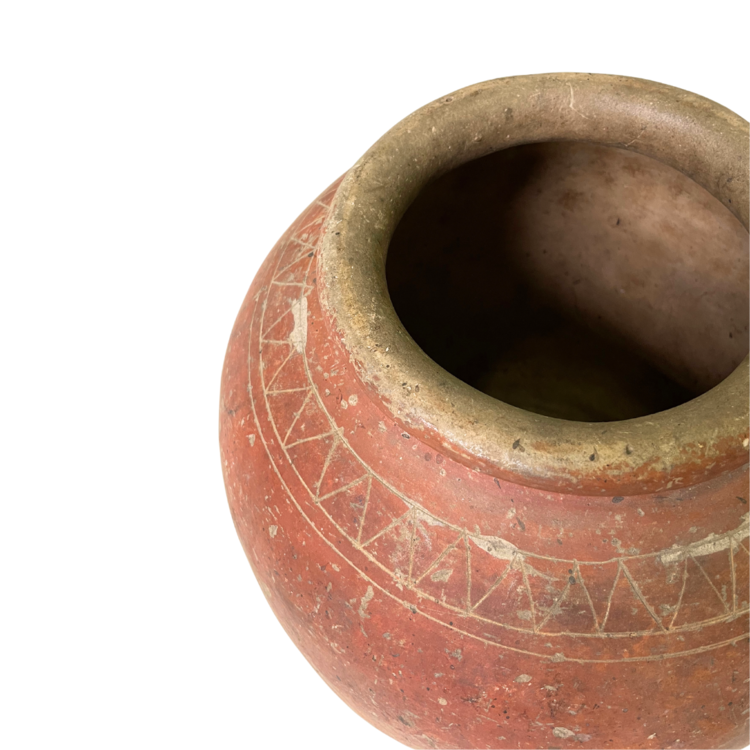 Old Indonesian terracotta vase #2 - red