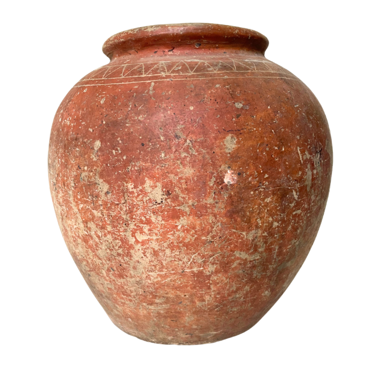 Old Indonesian terracotta vase #2 - red