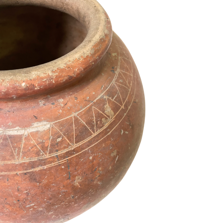Old Indonesian terracotta vase #2 - red
