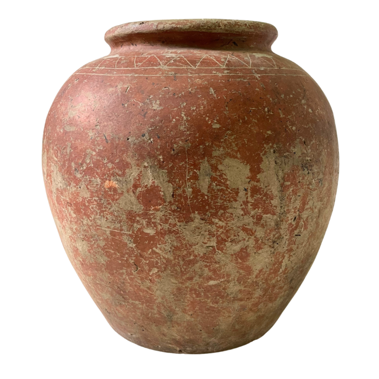 Oude Indonesische terracotta vaas #2 - rood