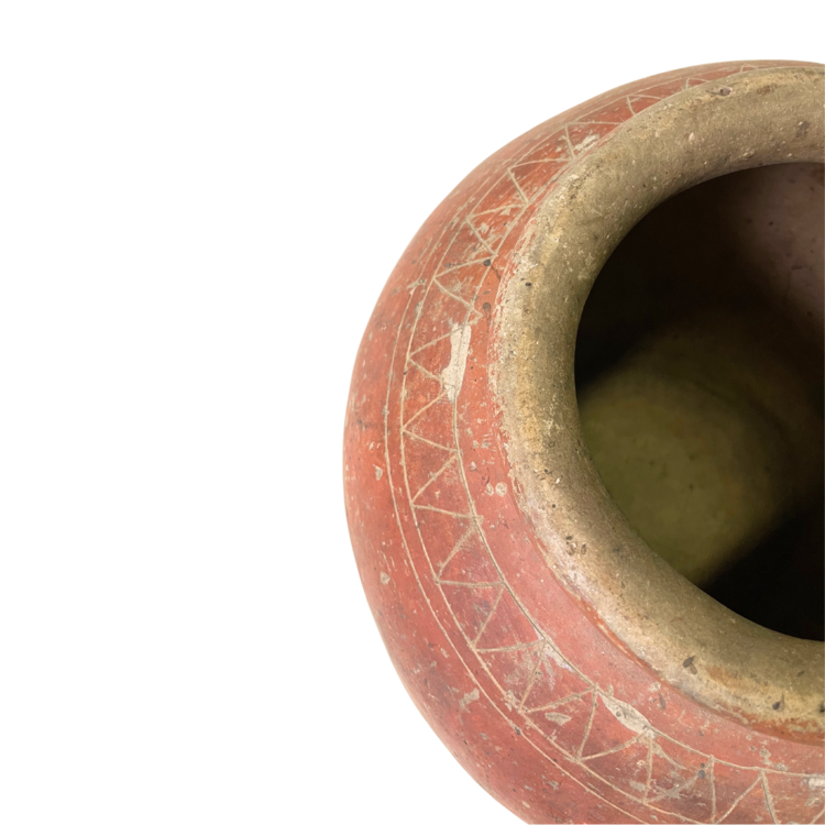 Old Indonesian terracotta vase #2 - red