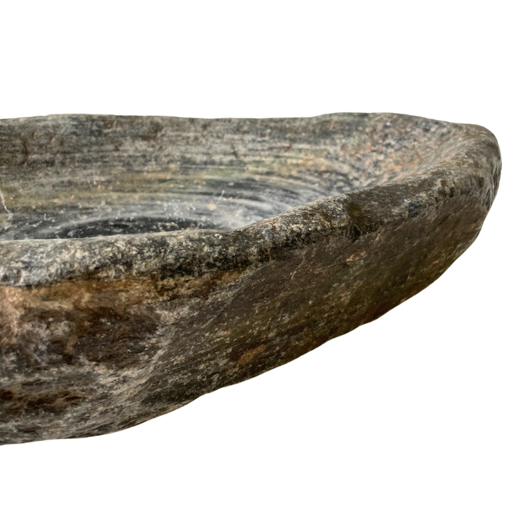 Dark grey marble mortar - India