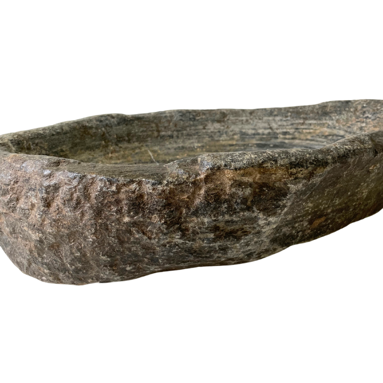 Dark grey marble mortar - India