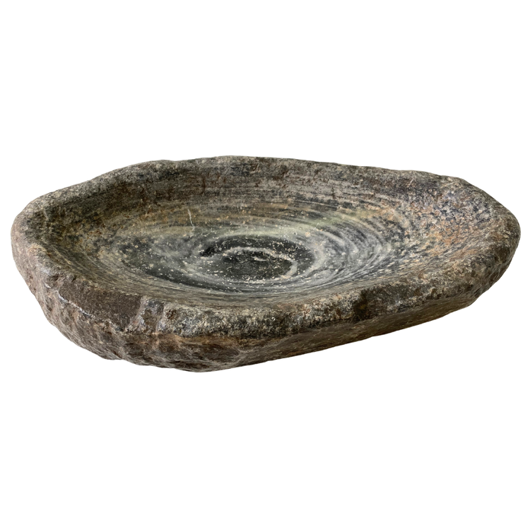 Dark grey marble mortar - India