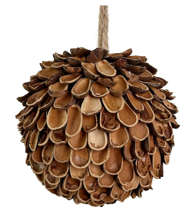 Christmas ball with nut shells