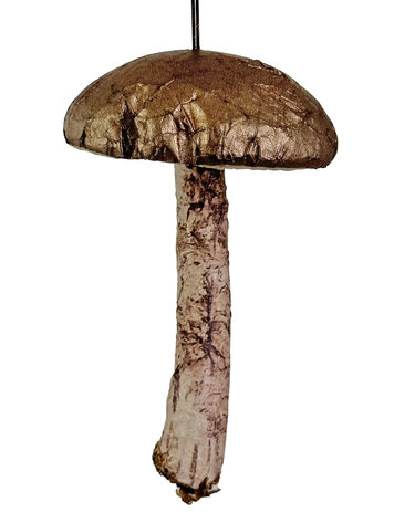 Paper mushroom ornament brown gold
