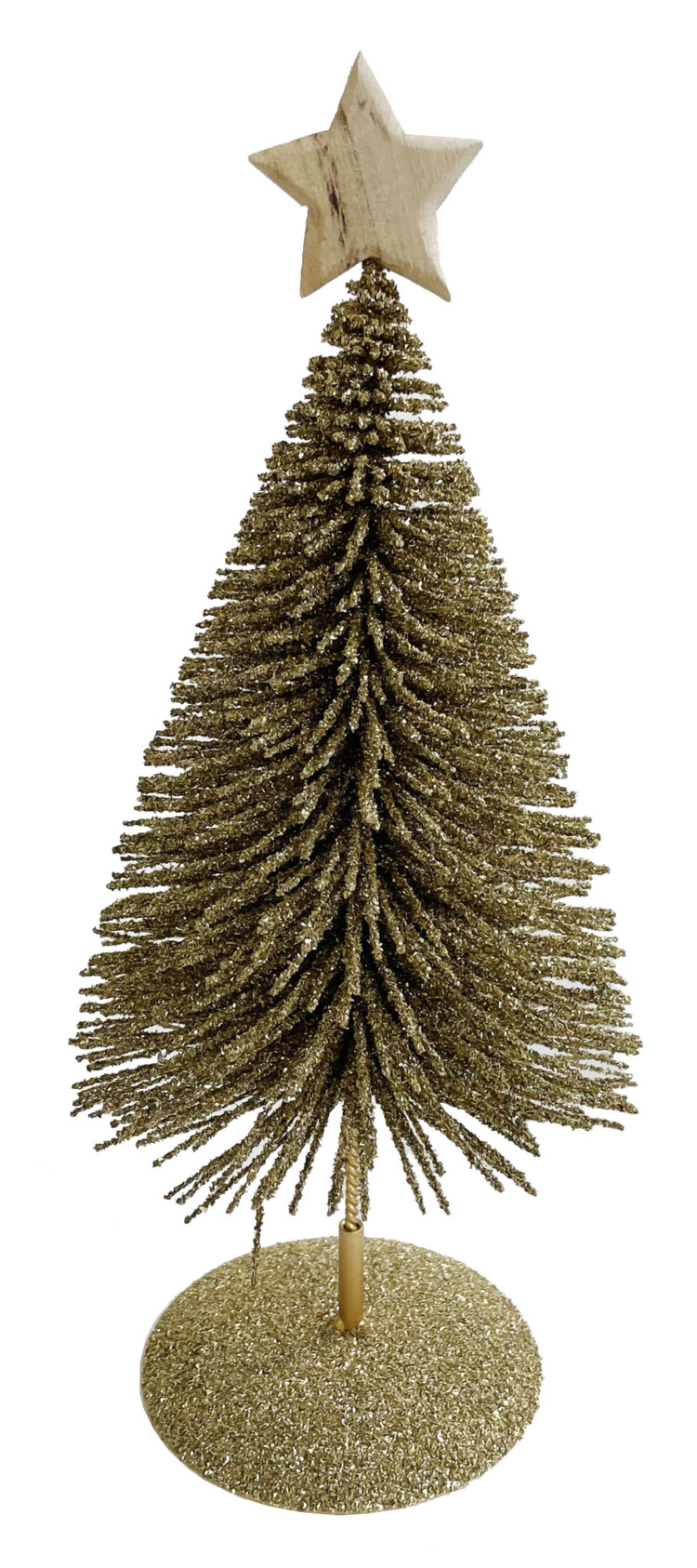 Metalen kerstboom met houten ster