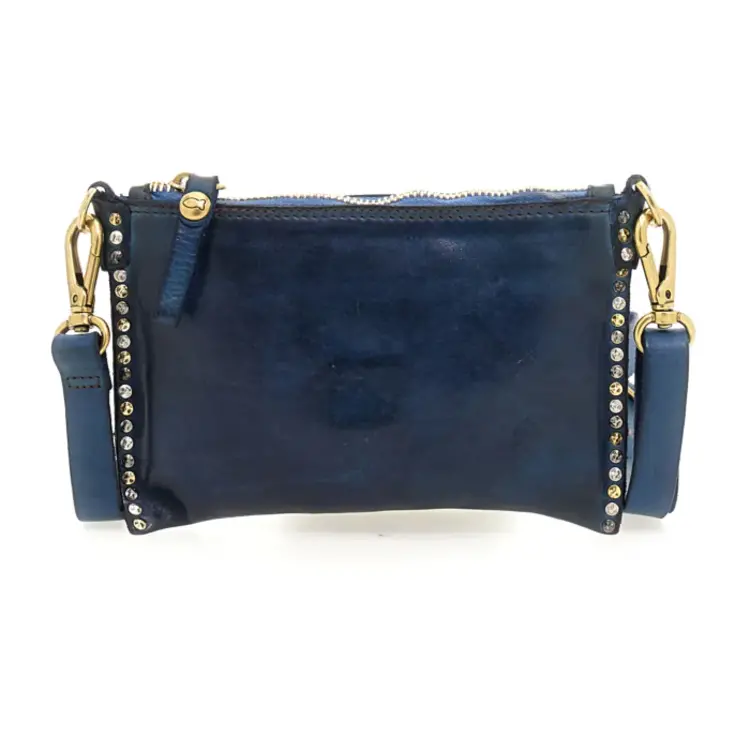 Campomaggi Kura Crossbody Bag - Cow Multicolor Studs Profile - Sapphire