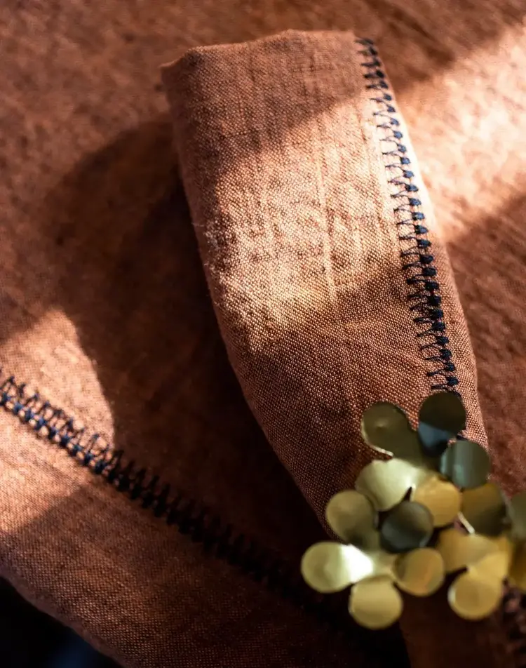 Caravane Napkin Noé, washed linen - terracotta