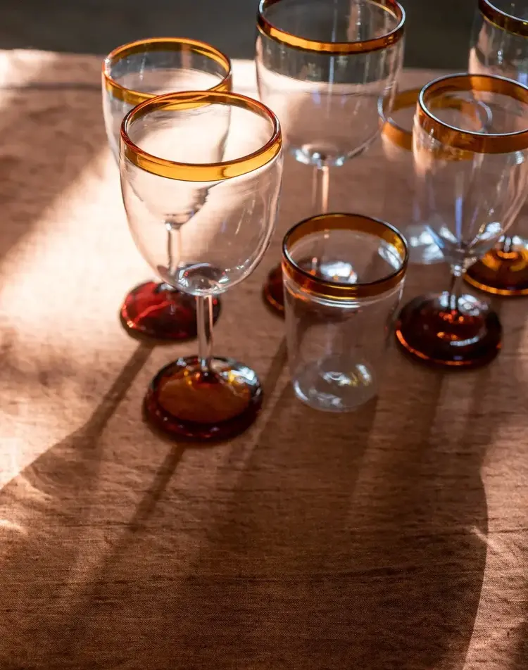 Caravane White wine glass on foot Ina - tabac