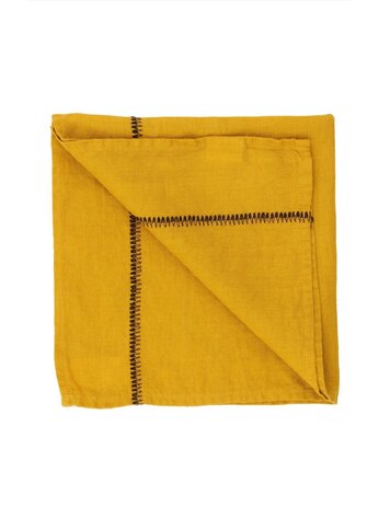 Caravane Napkin Noé, washed linen - curcuma