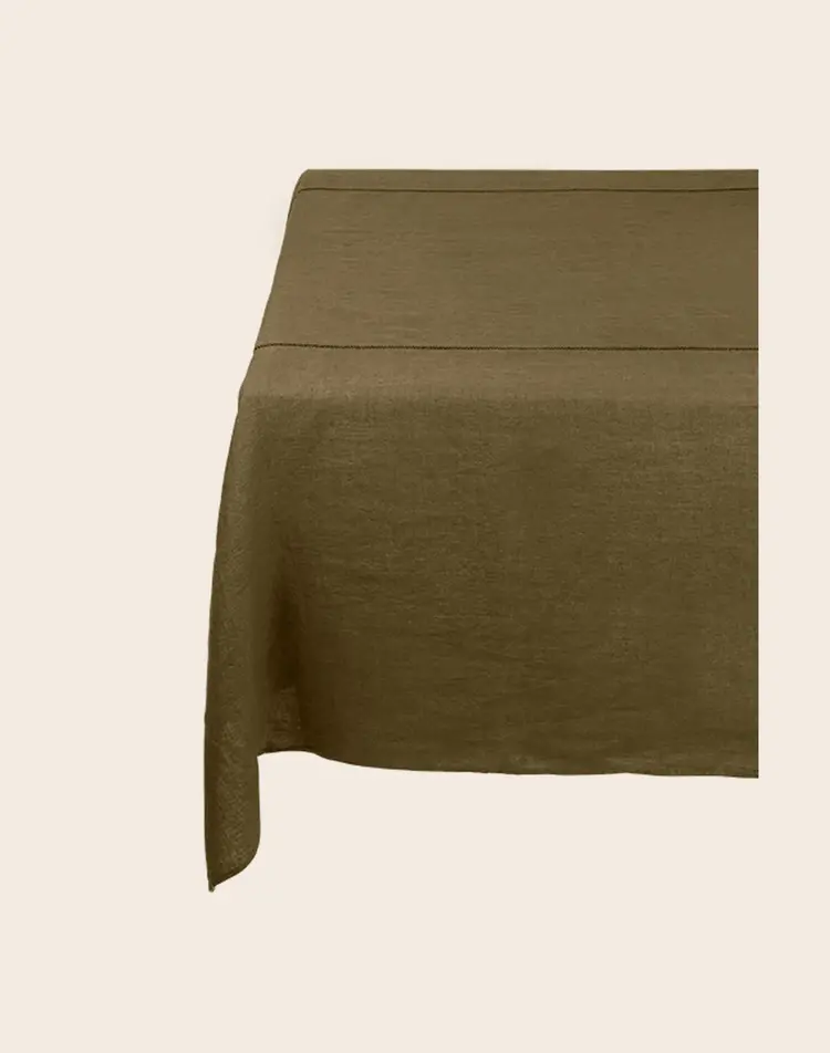 Caravane Tafelkleed Noé, gewassen linnen - laurier