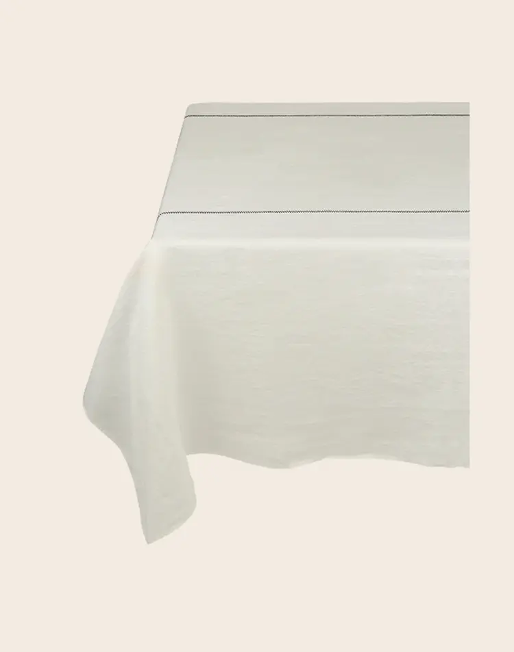 Caravane Tablecloth Noé, washed linen - neige