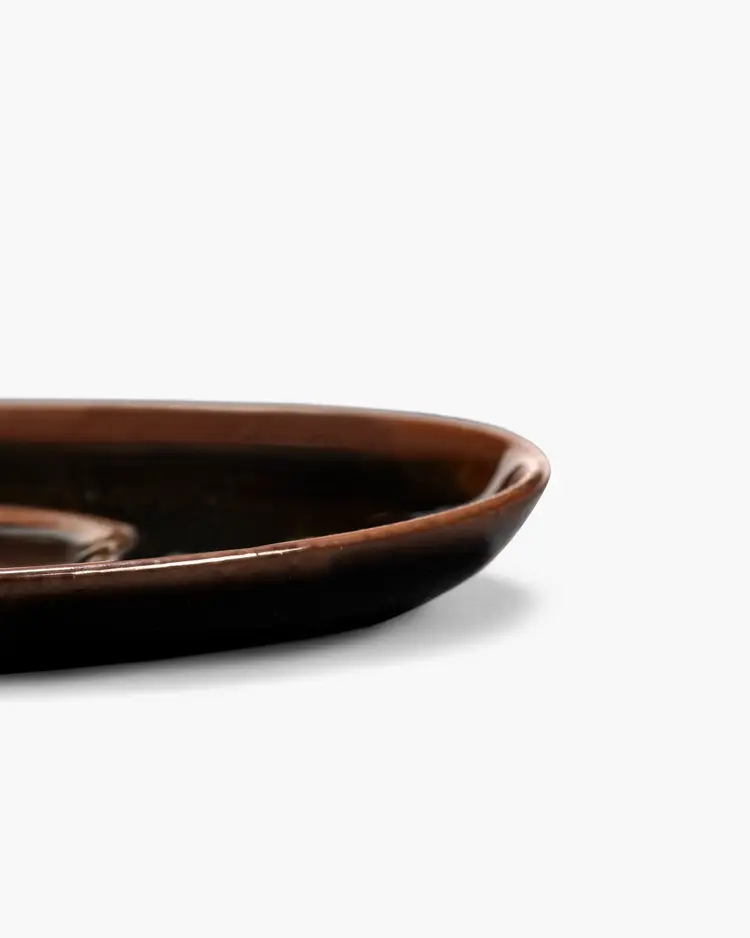 Unchartered for Serax Saucer For Coffee Cup Out Of Lines - Dark Brown