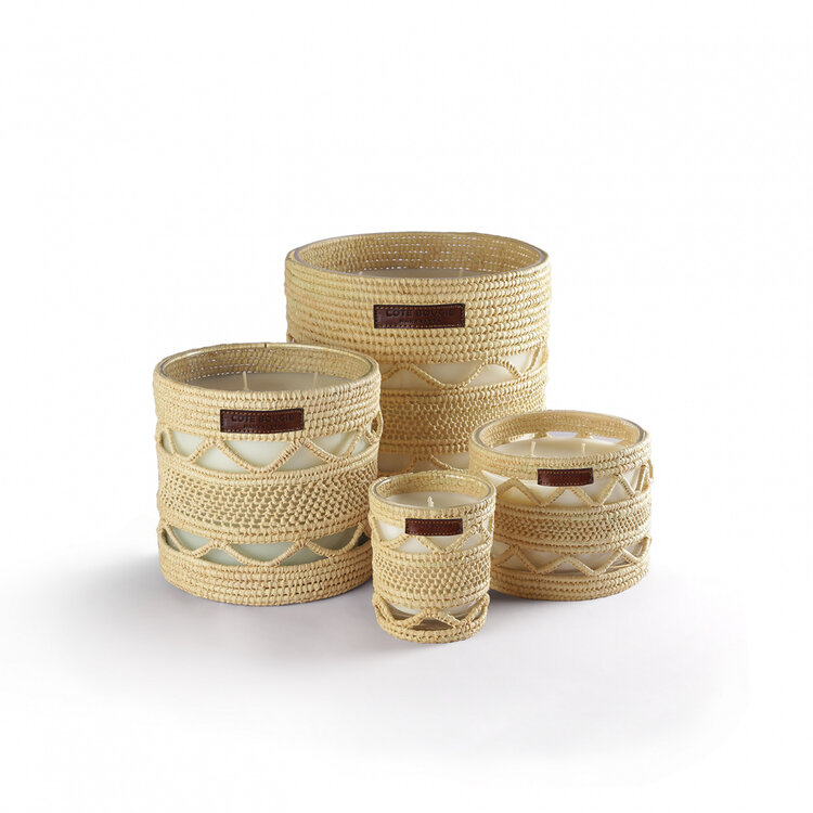 Geurkaars raffia Dina - mandarine majorelle