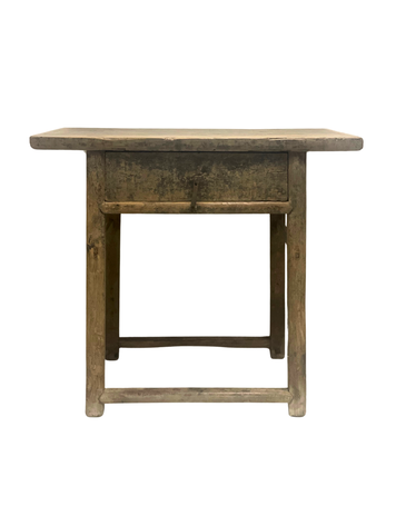 Console with 1 drawer, patinated elm wood