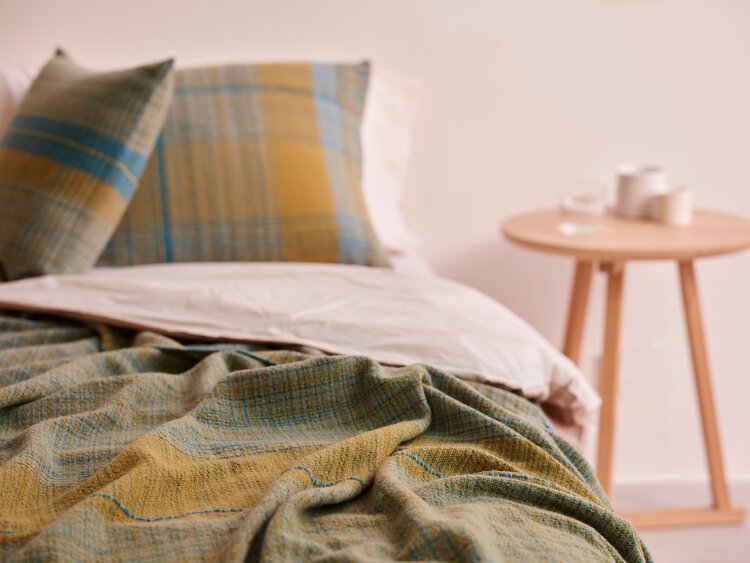 Teixidors Bedsprei Moodern green/turquoise - merino wol