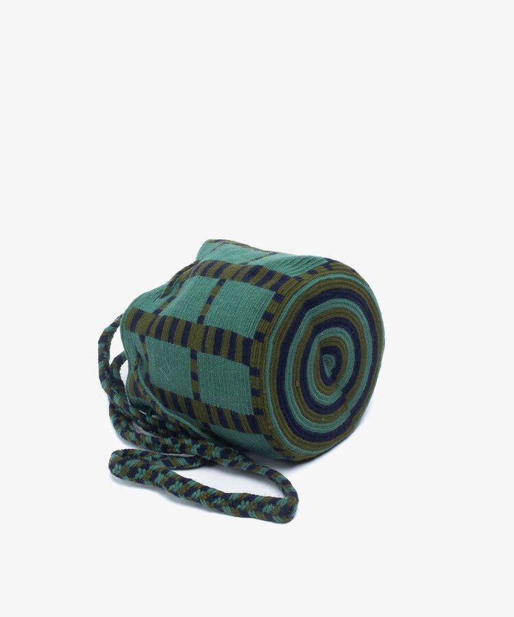 Guanabana handmade Crossbody Bag M - Robin - jade green & dark blue