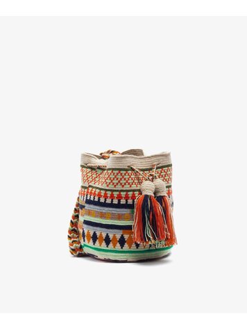 Guanabana handmade Crossbody Bag M - Raven Dark blue & green