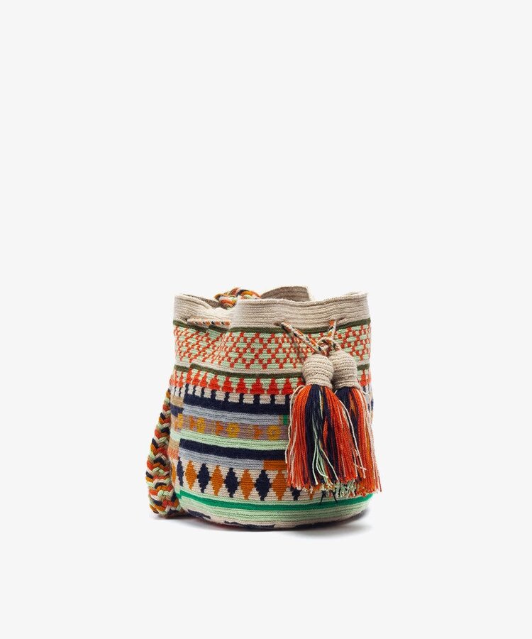 Guanabana handmade Crossbody Bag M - Raven Dark blue & green