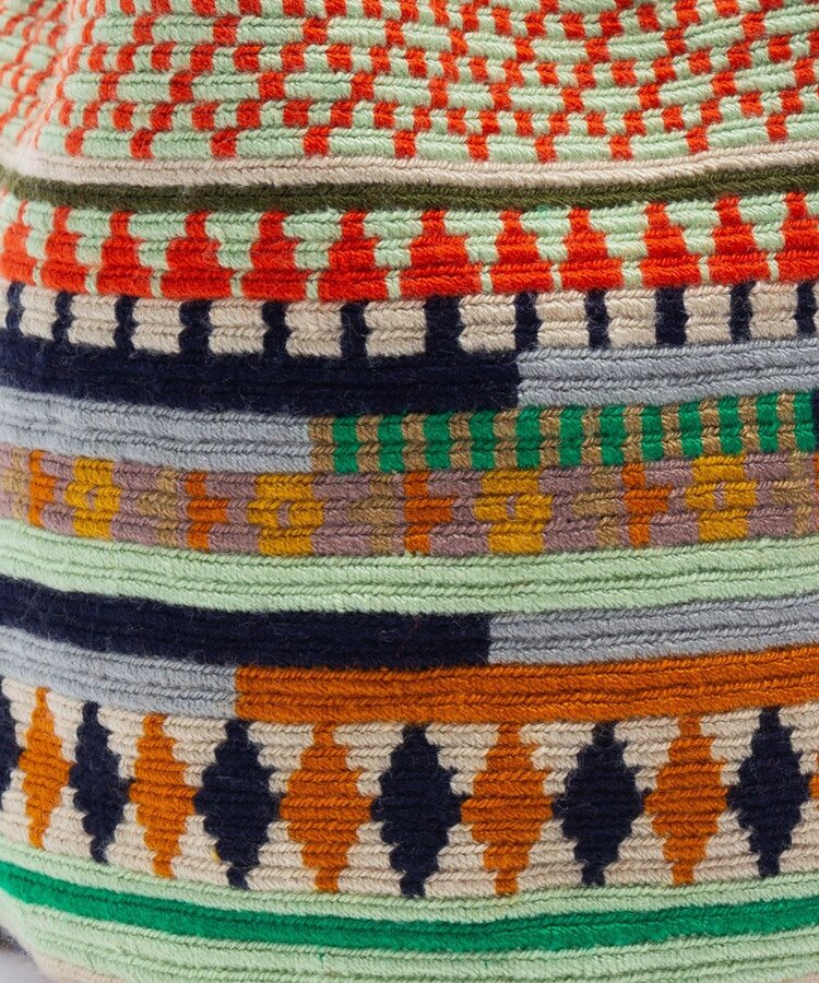 Guanabana handmade Crossbody Bag M - Raven Dark blue & green