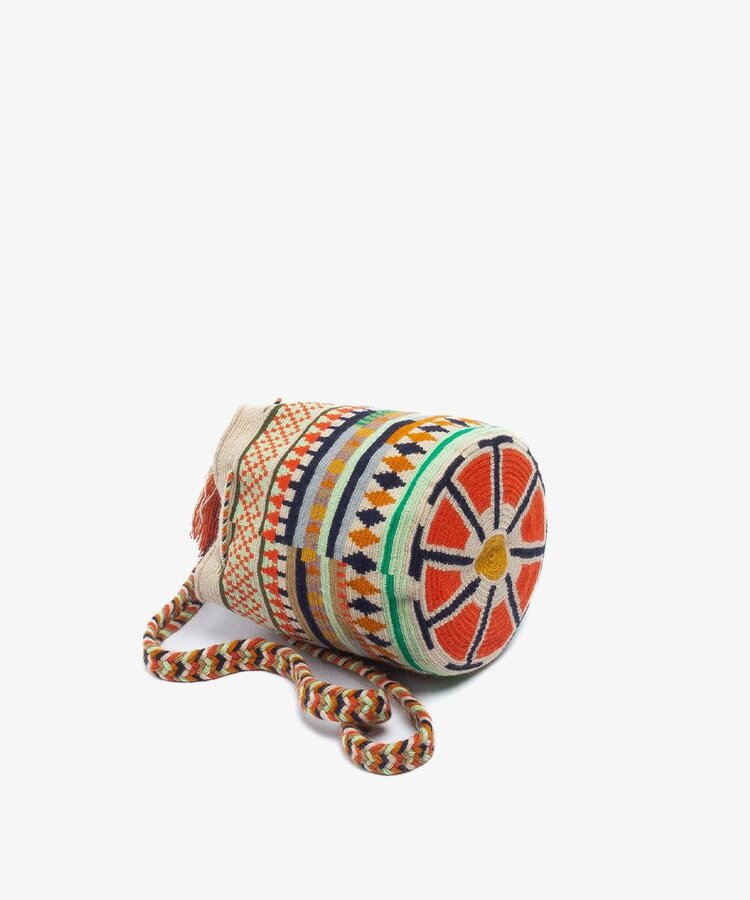 Guanabana handmade Crossbody Bag M - Raven Dark blue & green