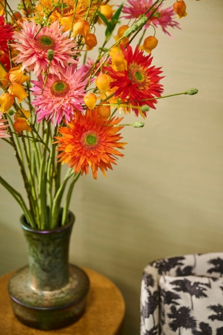 Silk-ka Gerbera Stem Orange/Lt