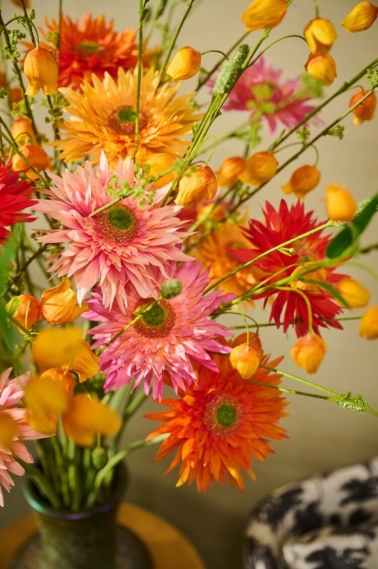 Silk-ka Gerbera Stem Orange/Lt