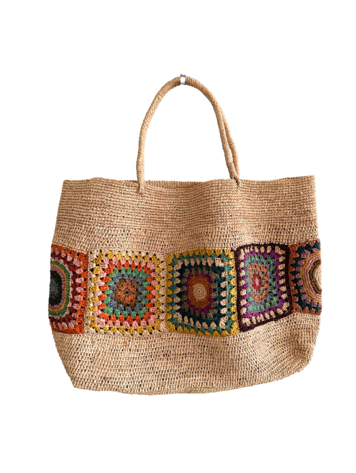 Lolo Deco Raffia Shopper Madagascar - Grand Cabas, Multicolor