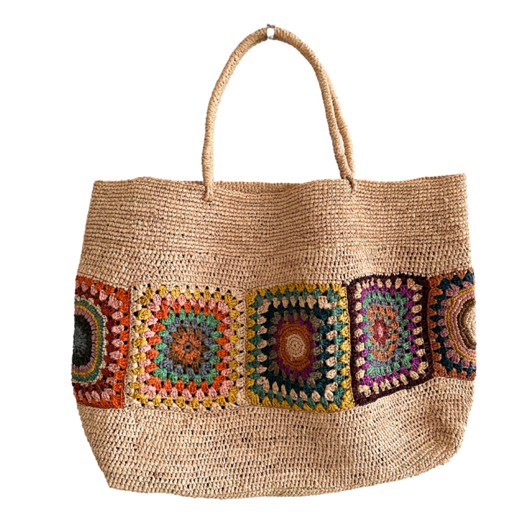 Lolo Deco Raffia Shopper Madagascar - Grand Cabas, Multicolor
