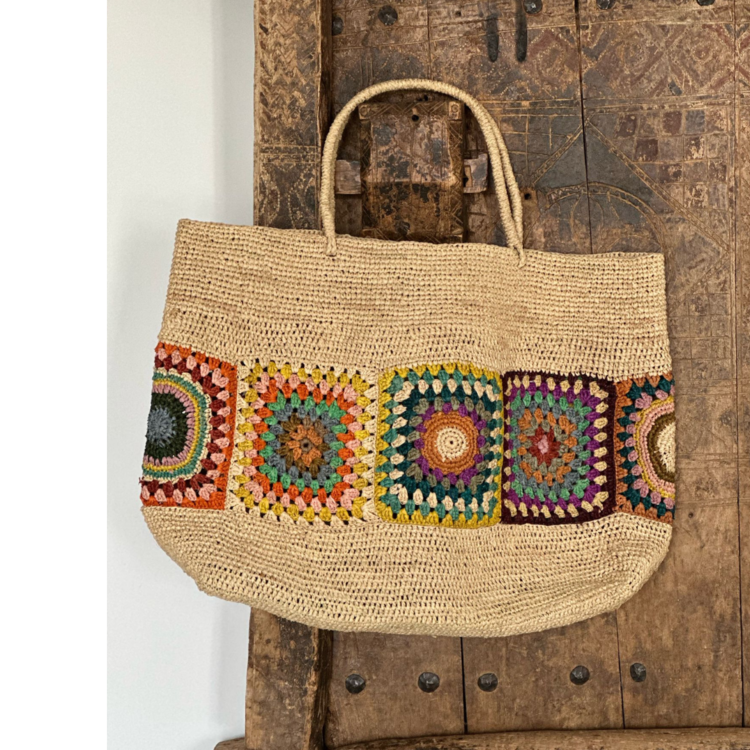 Lolo Deco Raffia Shopper Madagascar - Grand Cabas, Multicolor