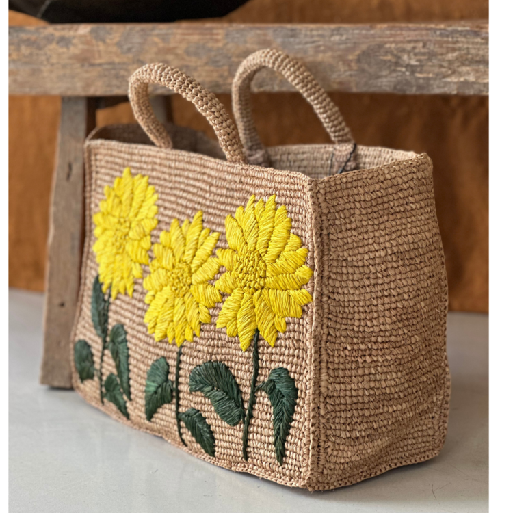 Lolo Deco Raffia Shopper Madagascar - Laura sunflower
