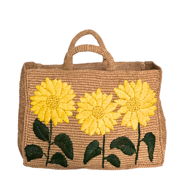 Lolo Deco Raffia Shopper Madagascar - Laura sunflower