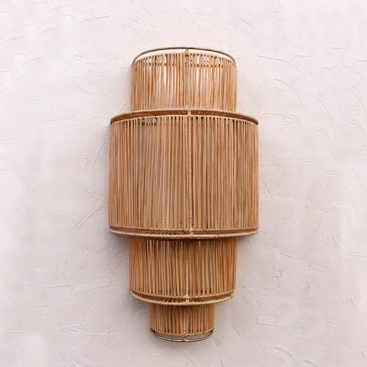 Wandlamp raffia 4 -tier