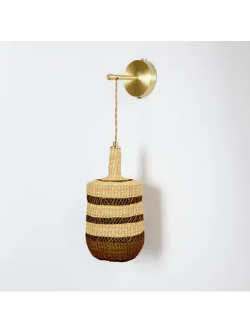 Wandlamp - naturel/noisette