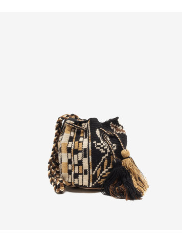 Guanabana handmade Crossbody M - Hiroshima - Black & Toasted