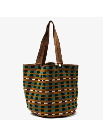 Guanabana handmade Tote Bag - Rio De Janeiro - Green Jade & Brown