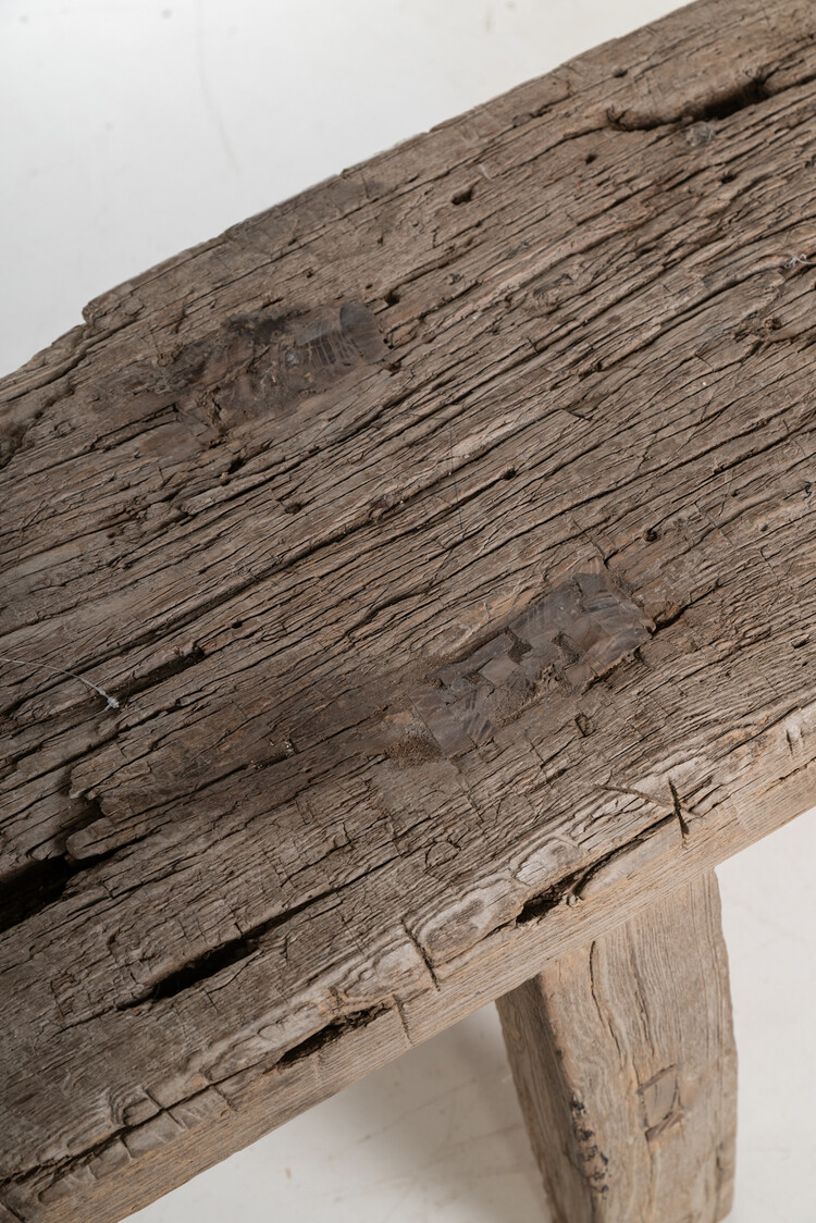 Robust sturdy bench weathered elm - 268cm